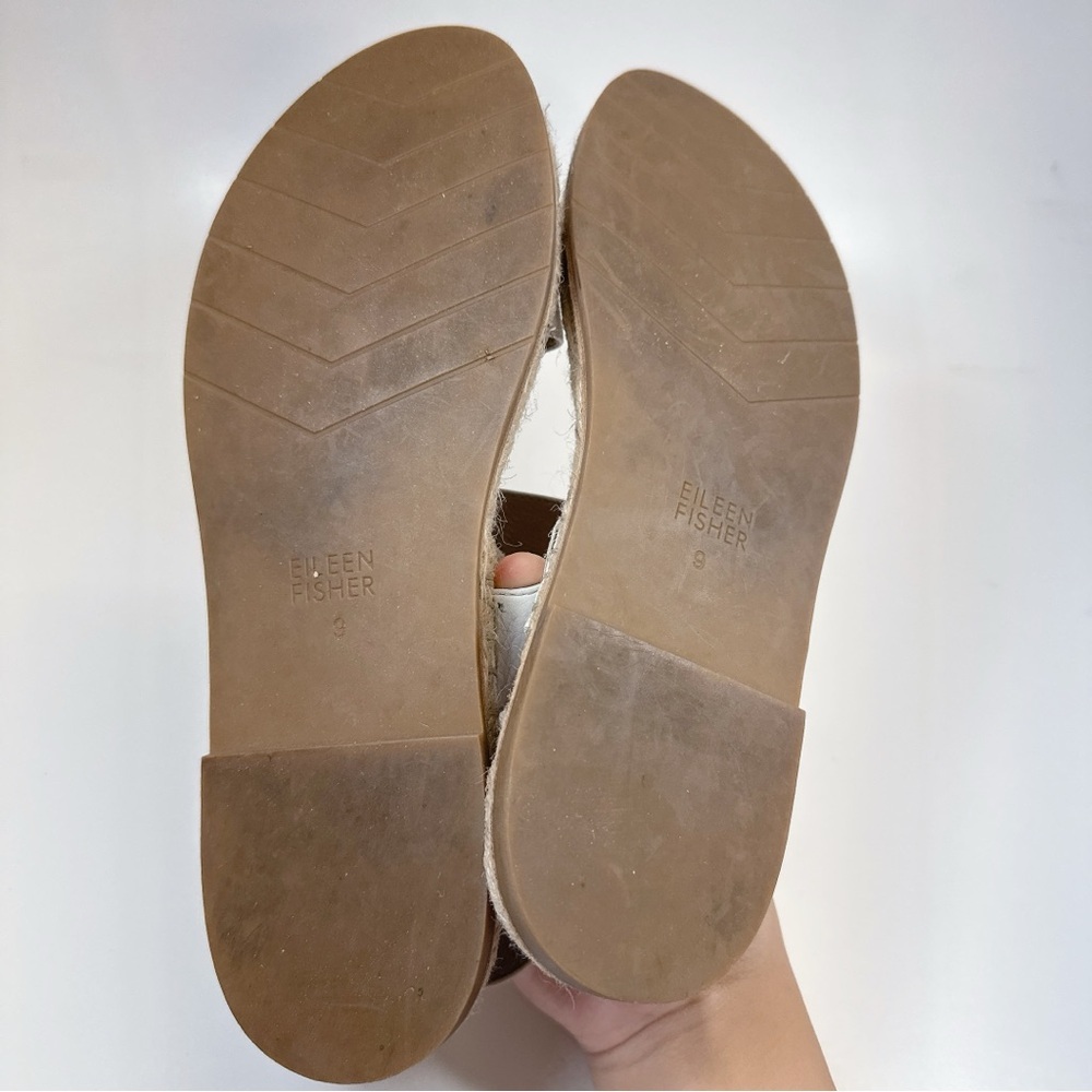Eileen Fisher Womens 9 Max Espadrille Open Toe Leather Sandal White Color CN - Picture 7 of 10